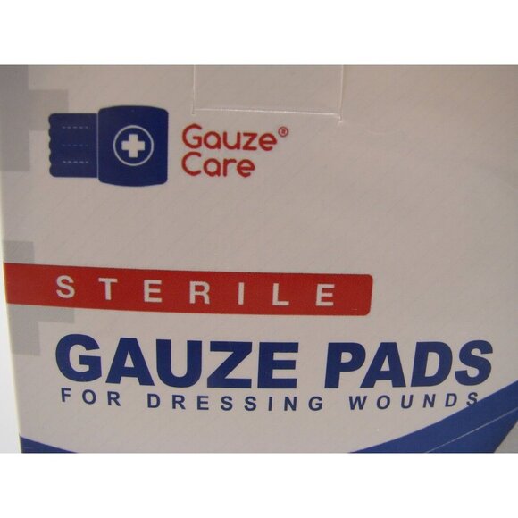 NEW Box Gauze Care Sterile Pads 100 Ct 4x4 Individual 12 Ply Wounds Dressing Cut - Picture 8 of 9